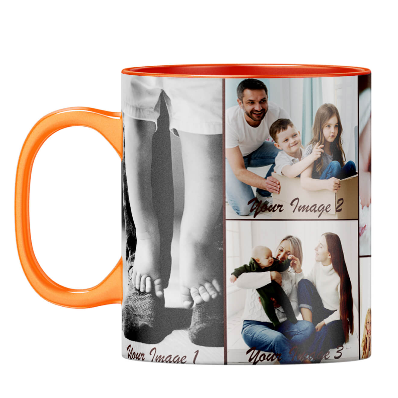 Family Collage Coffee Mug Orange