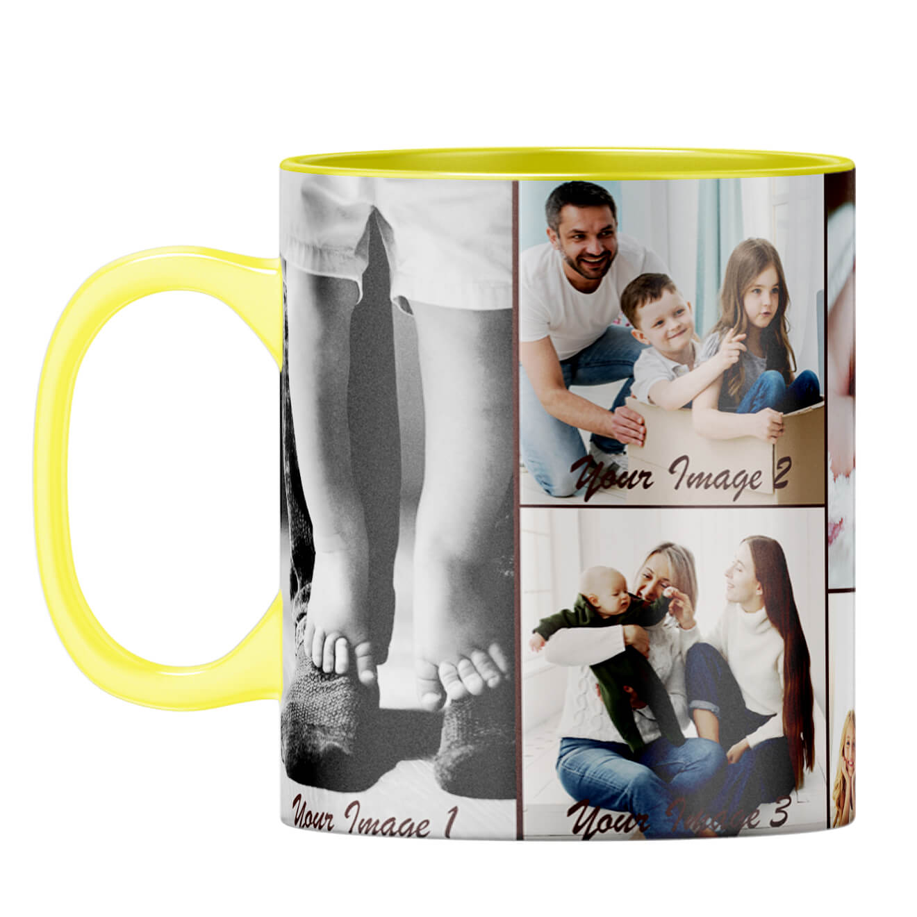 Family Collage Coffee Mug Yellow