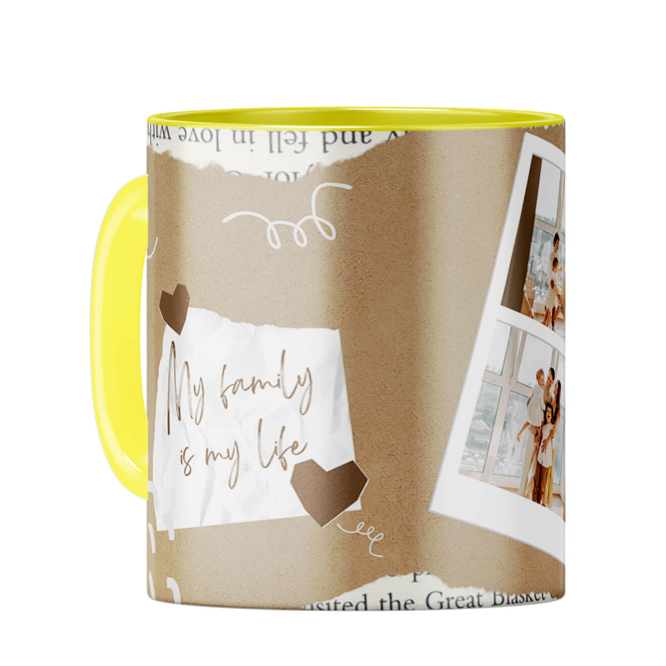 Family Is Life Coffee Mug Yellow