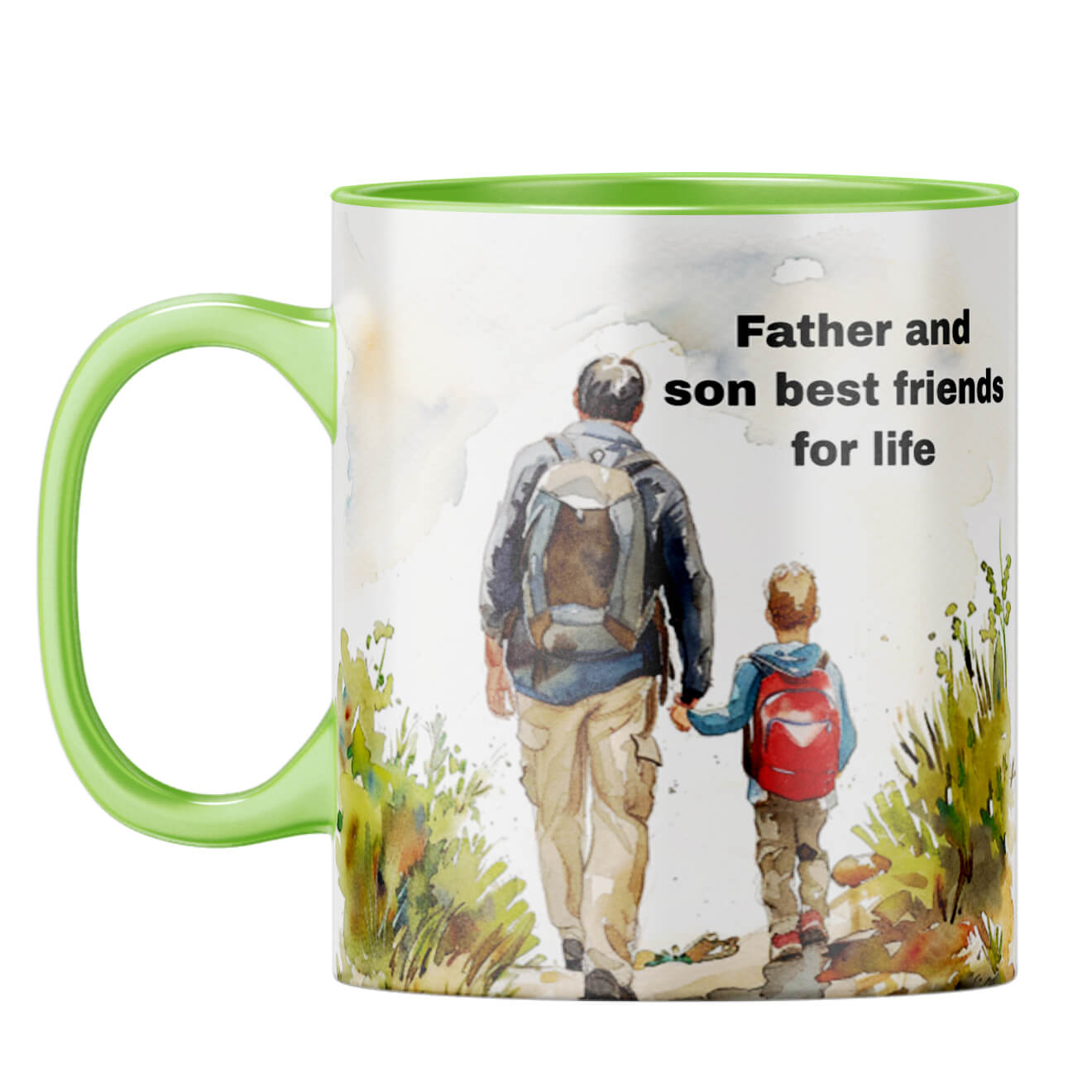 Father and Son Best Friends Coffee Mug Light Green