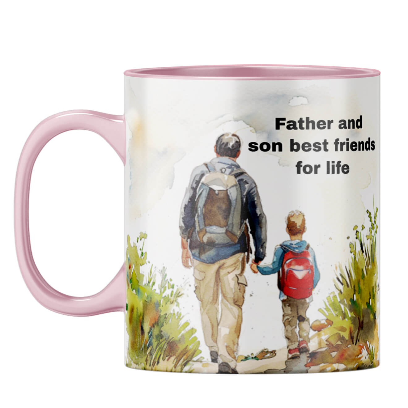Father and Son Best Friends Coffee Mug Pink