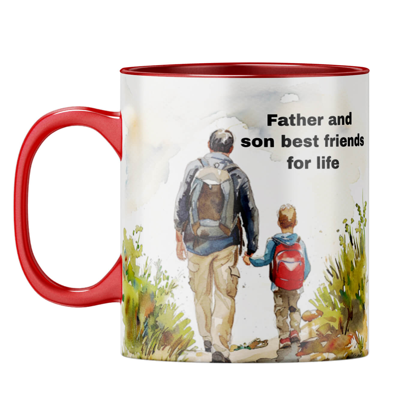 Father and Son Best Friends Coffee Mug Red