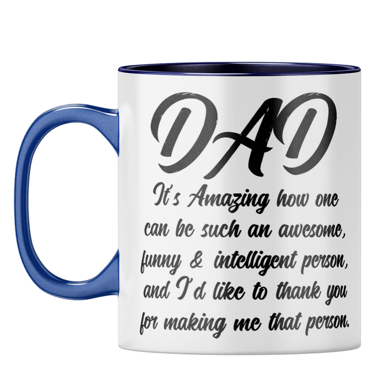 Dad Thank You Coffee Mug Dark Blue