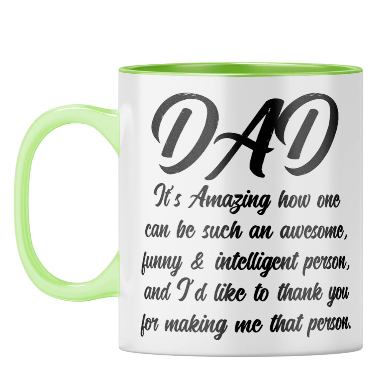 Dad Thank You Coffee Mug Light Green