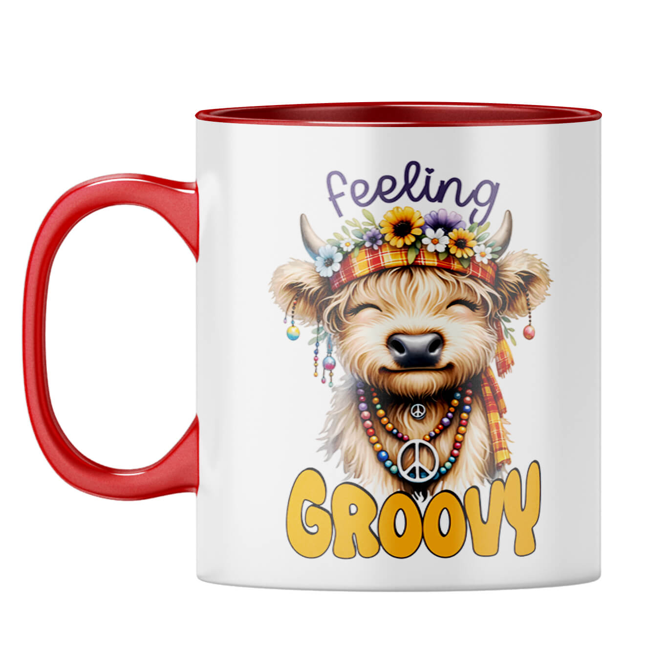 Feeling Groovy Coffee Mug Red