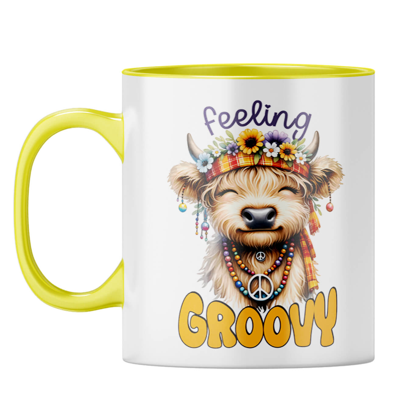 Feeling Groovy Coffee Mug Yellow