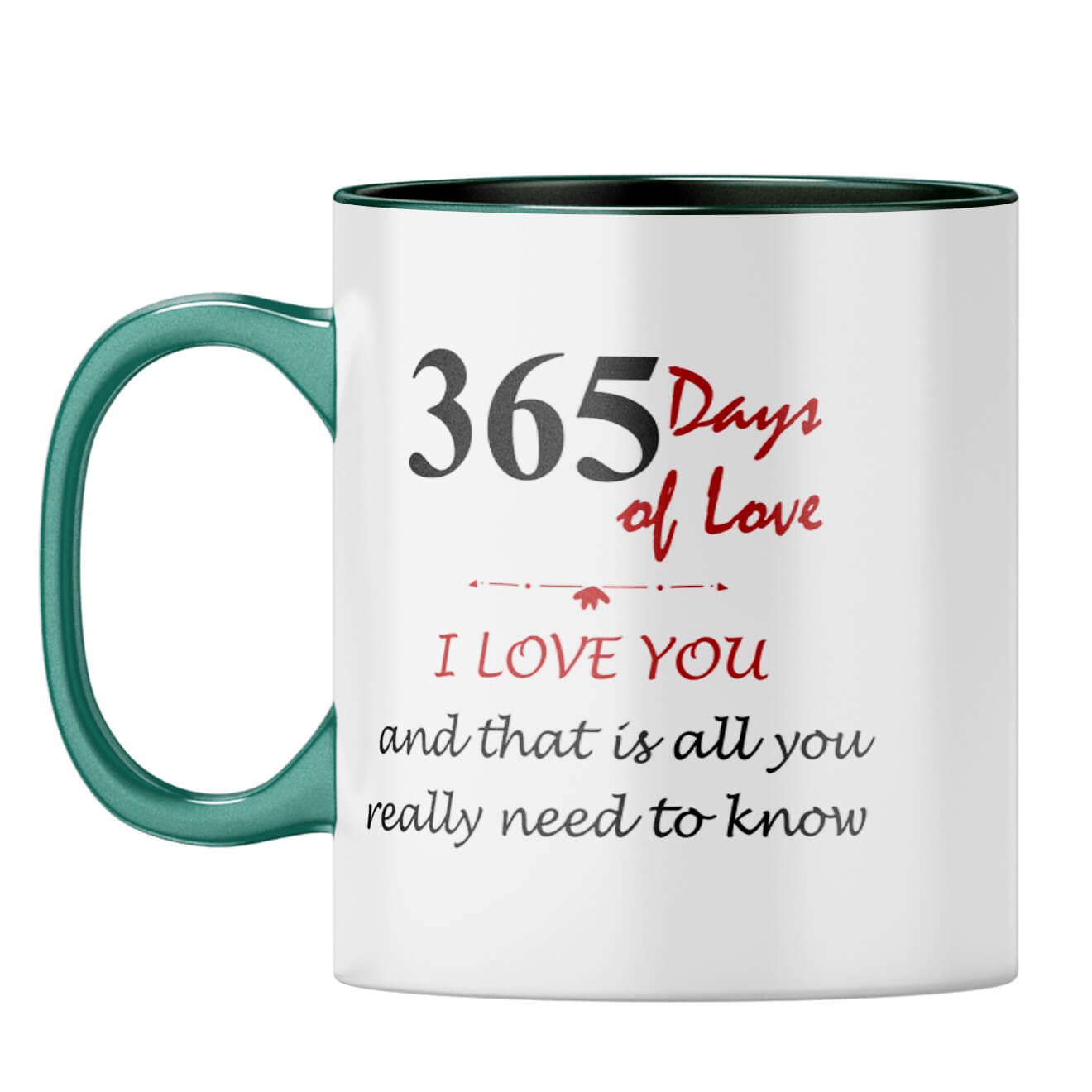 First Anniversary Gift Coffee Mug Dark Green