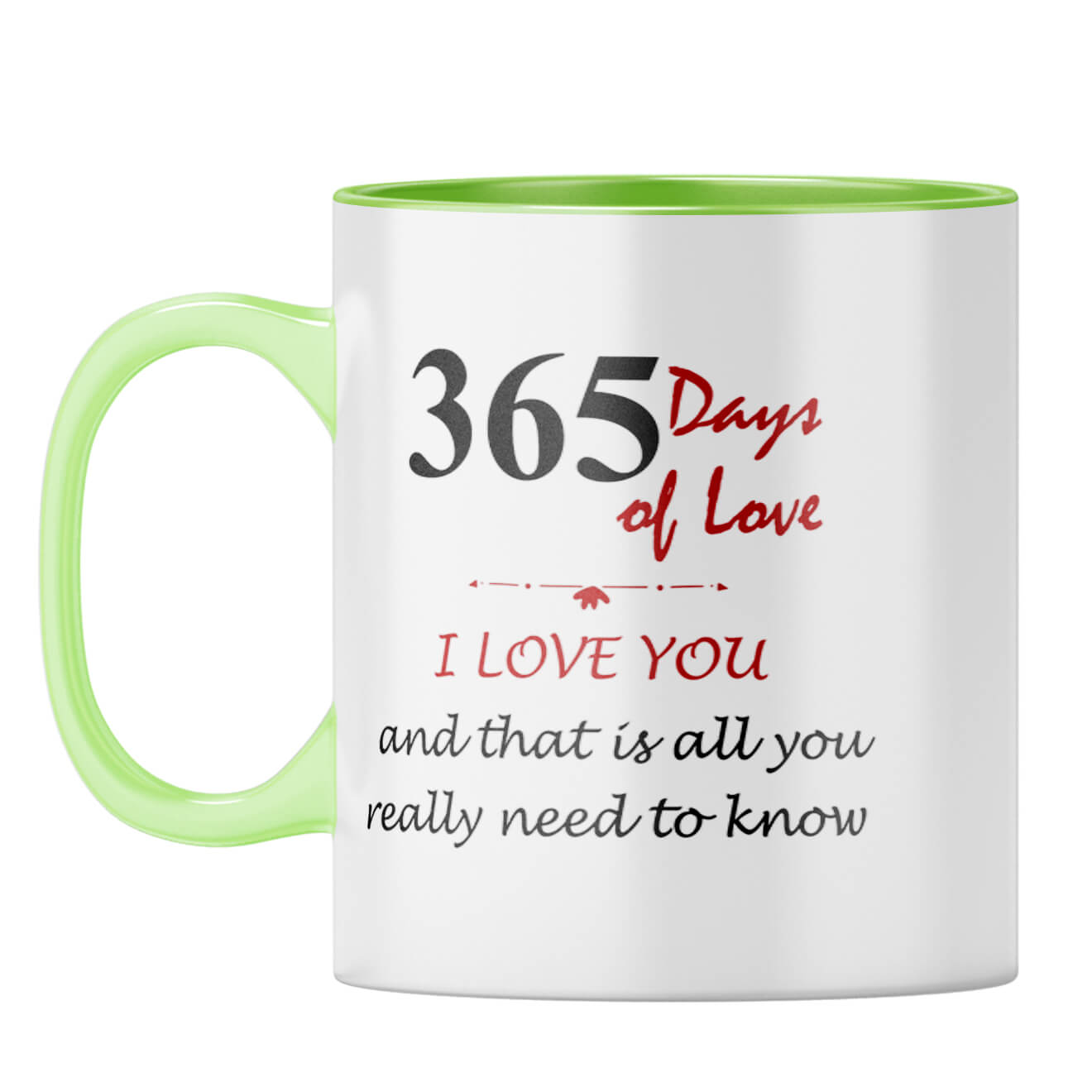 First Anniversary Gift Coffee Mug Light Green