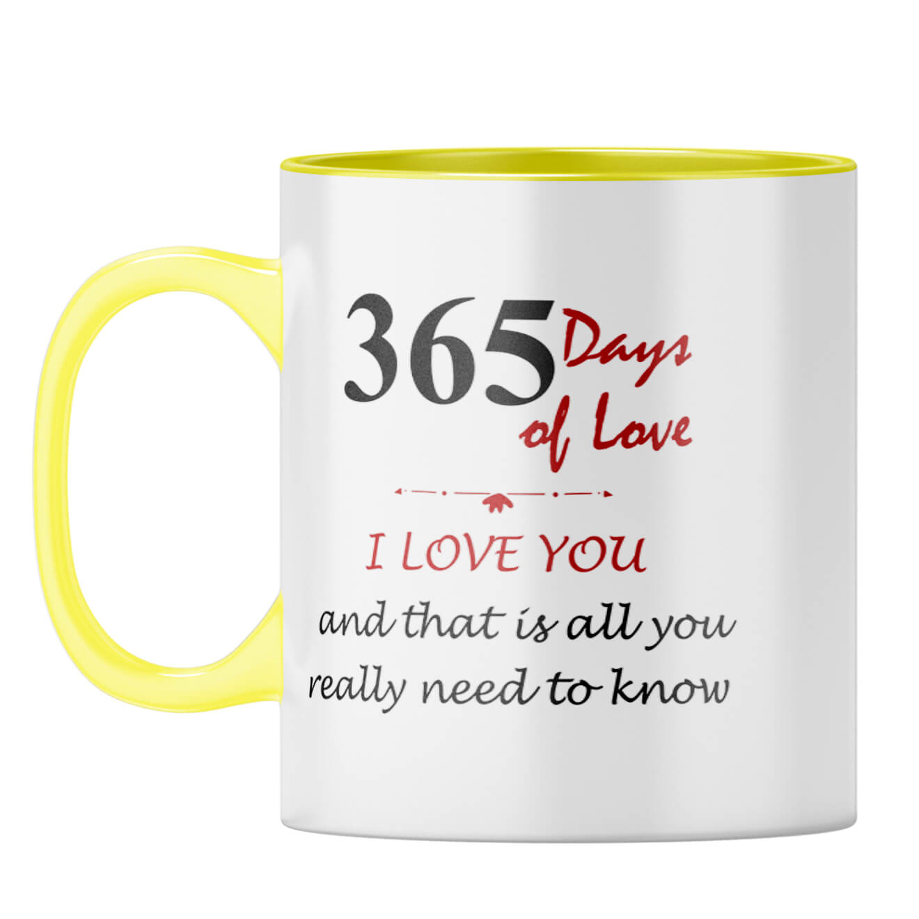 First Anniversary Gift Coffee Mug Yellow