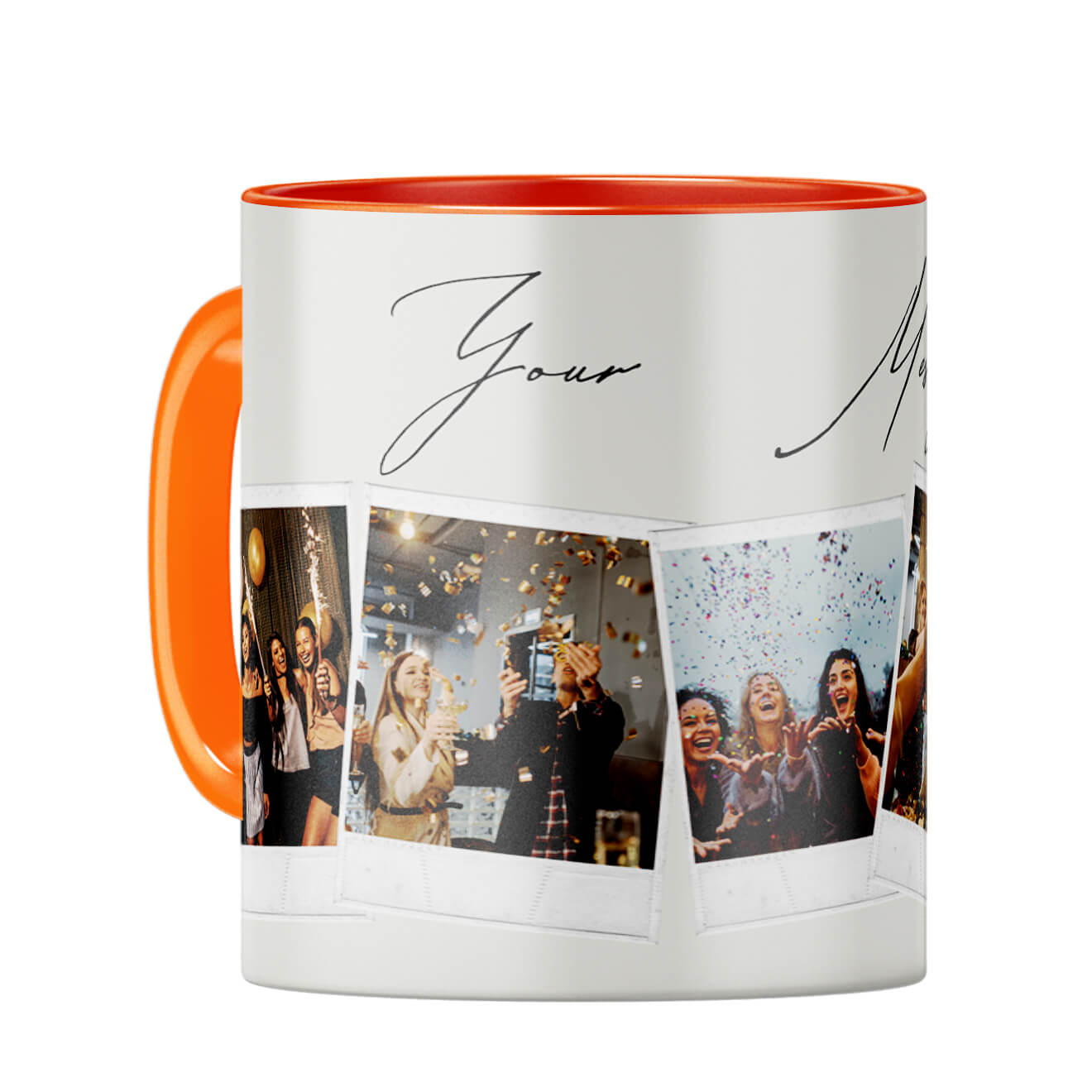 Five Photos Coffee Mug Orange