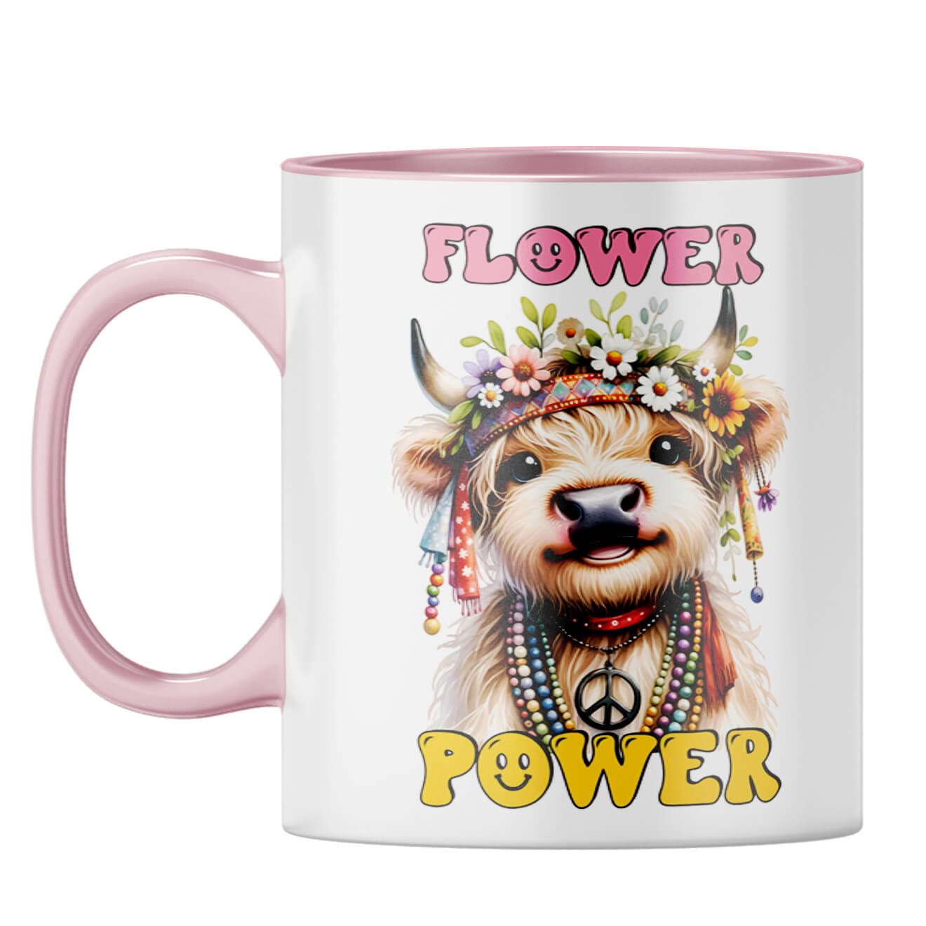 Flower Power Coffee Mug Pink