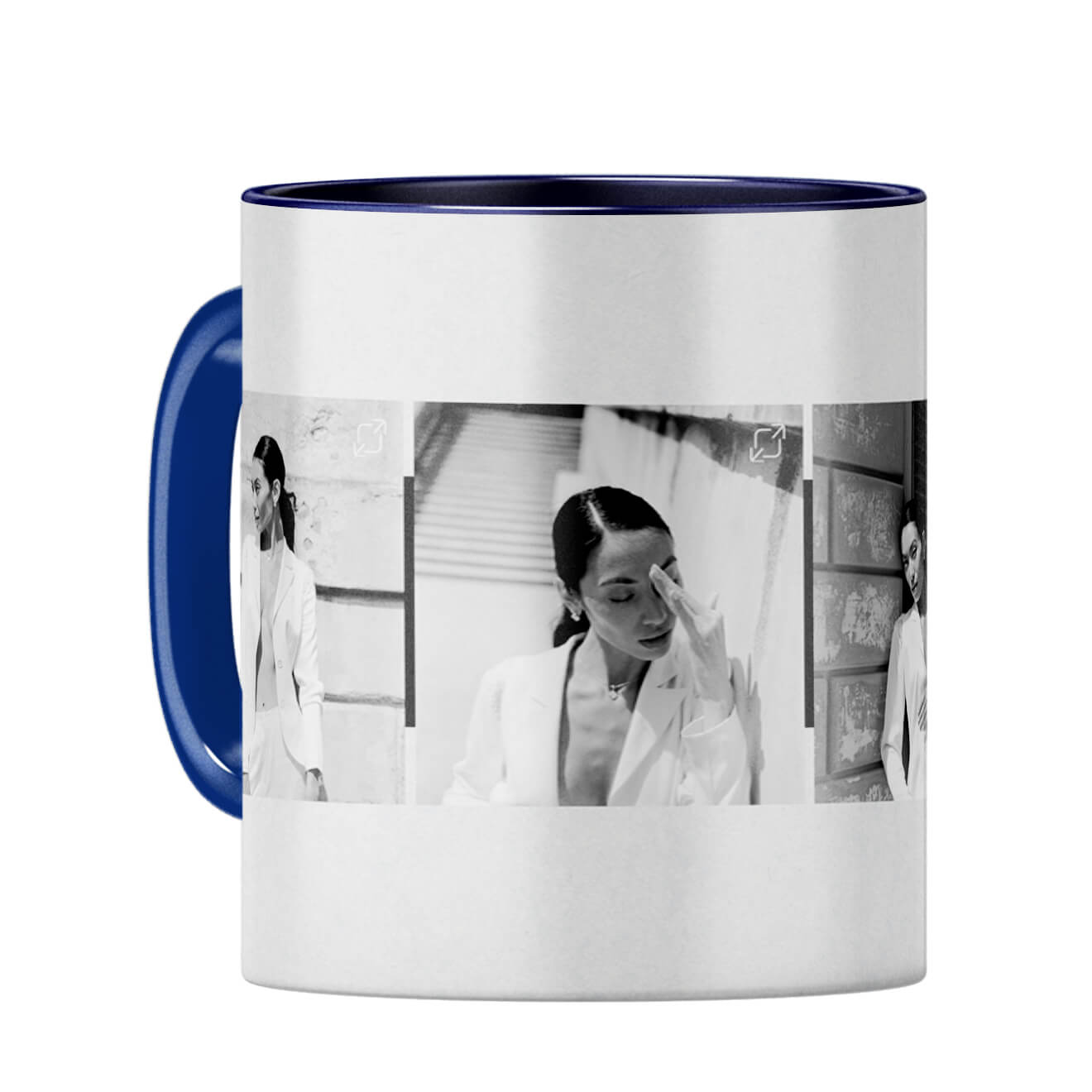 Four Photos Coffee Mug Dark Blue
