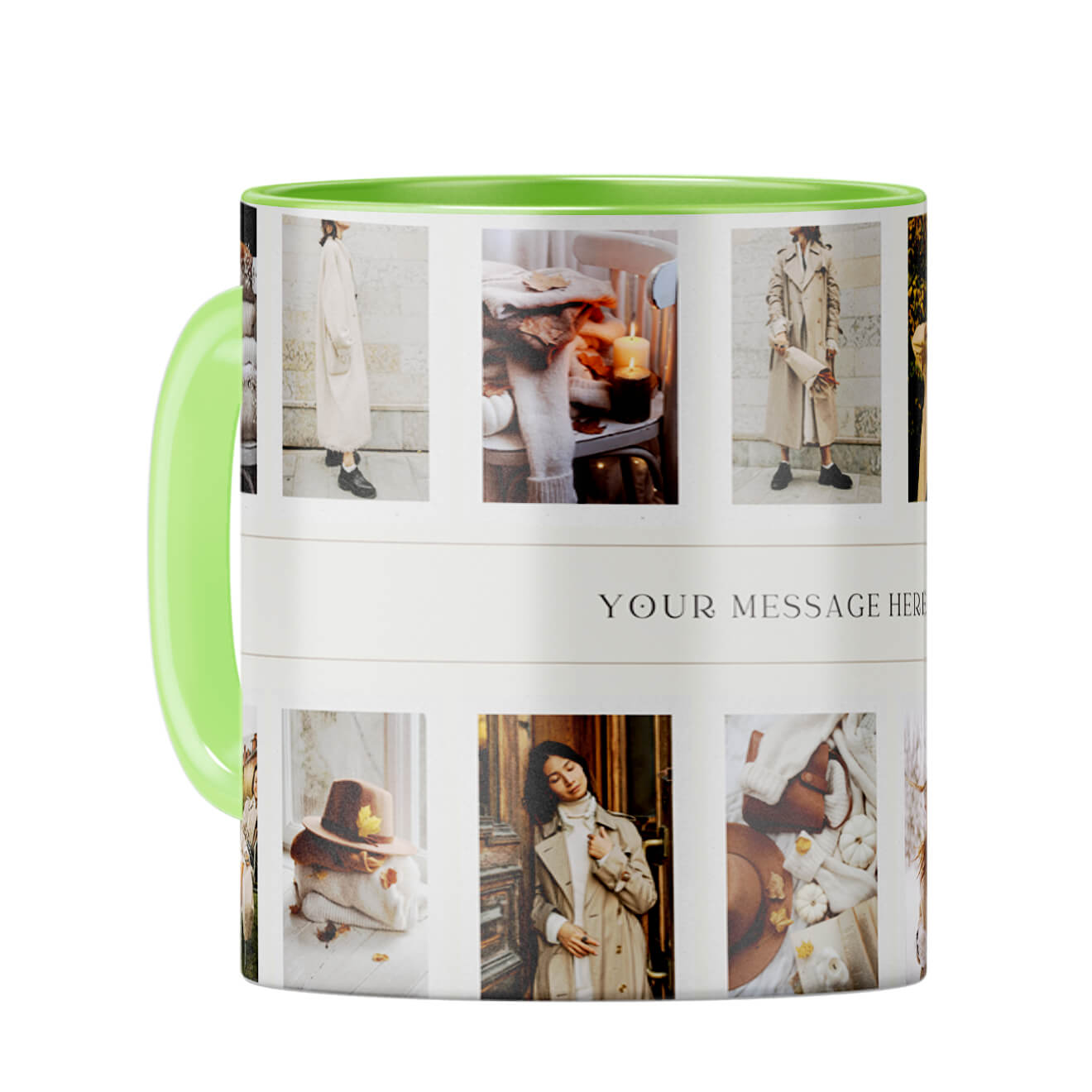 Fourteen Photos Coffee Mug Light Green