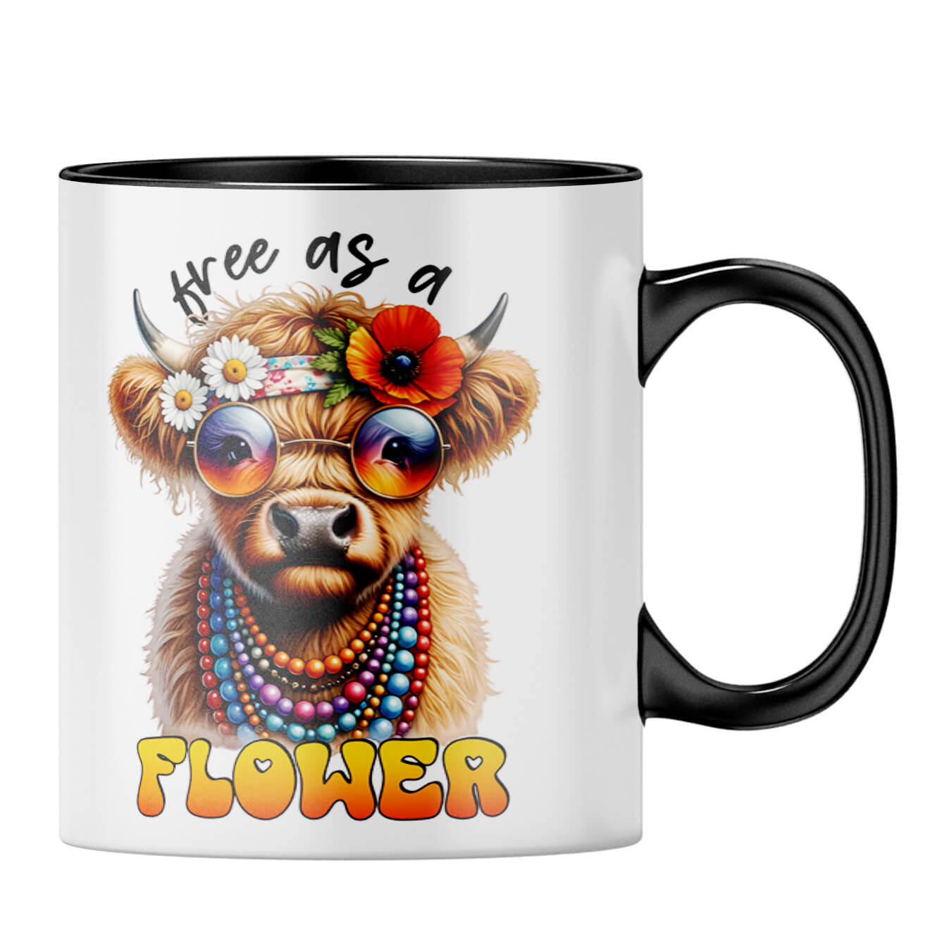 Free As A Flower Coffee MugB-Black
