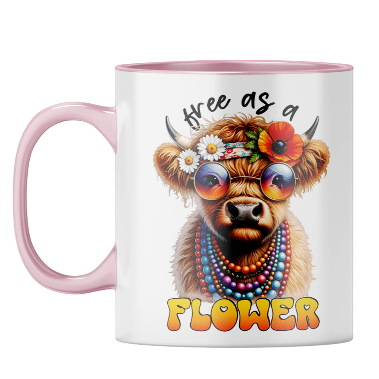 Free As A Flower Coffee Mug Pink