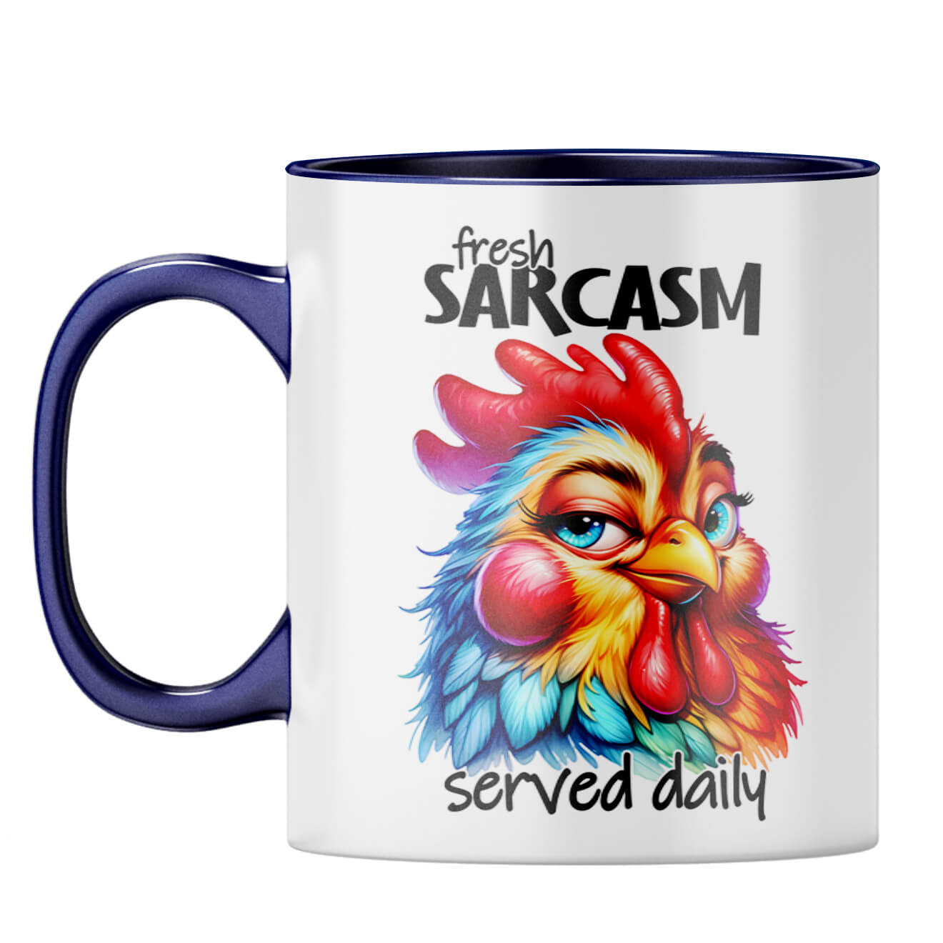 Fresh Sarcasm Served Daily Coffee Mug Dark Blue