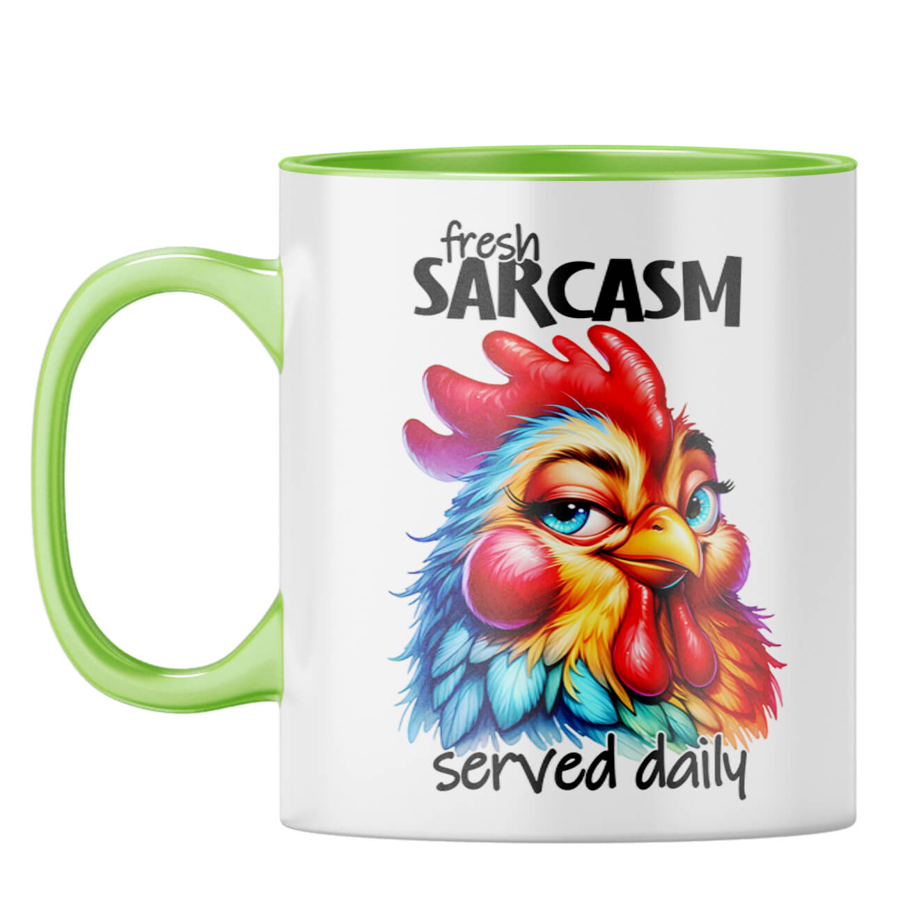 Fresh Sarcasm Served Daily Coffee Mug Light Green