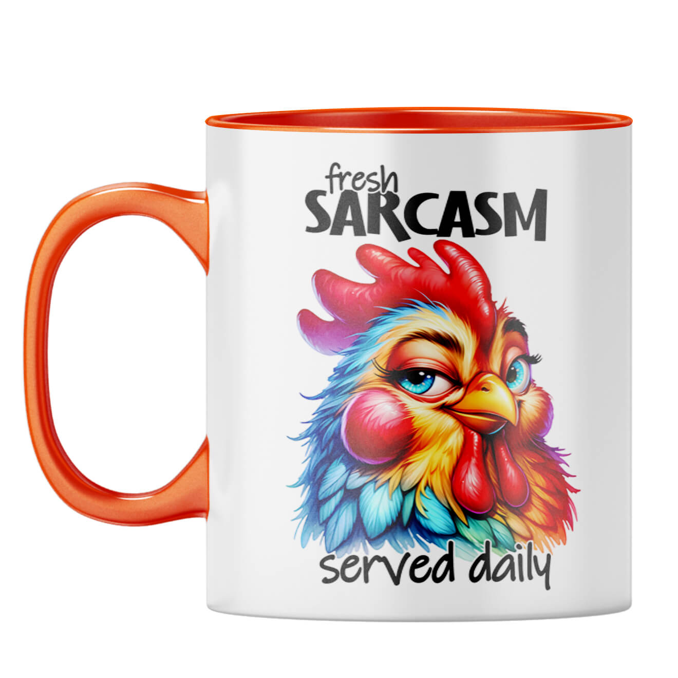 Fresh Sarcasm Served Daily Coffee Mug Orange
