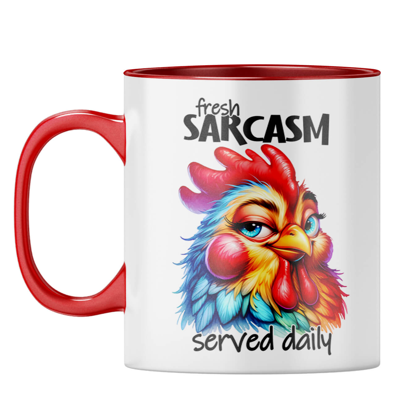 Fresh Sarcasm Served Daily Coffee Mug Red