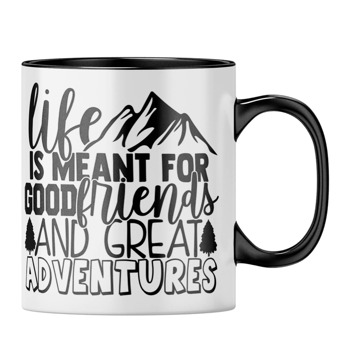 Friends & Adventures Coffee MugB-Black