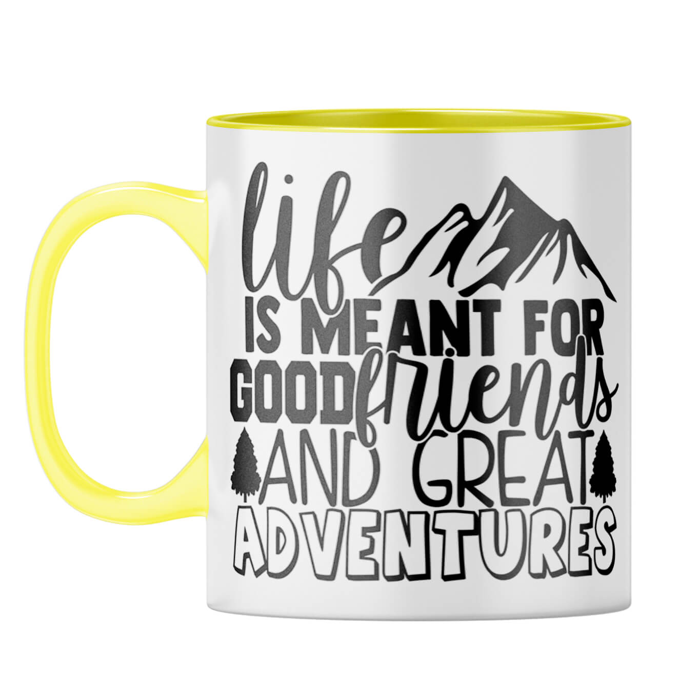 Friends & Adventures Coffee Mug Yellow