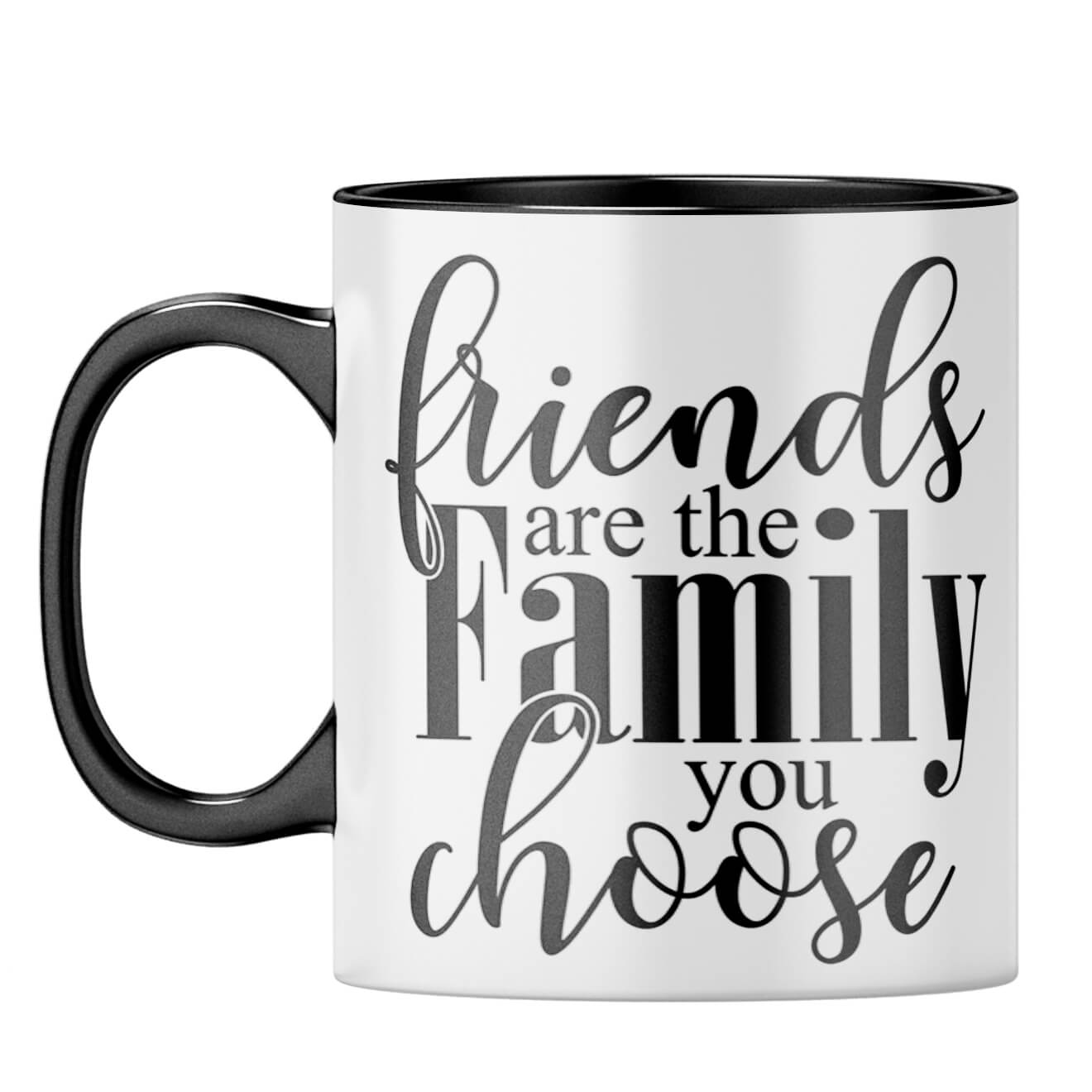 Friends Are Family Coffee Mug Black
