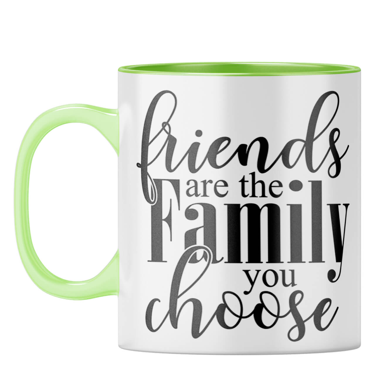 Friends Are Family Coffee Mug Light Green