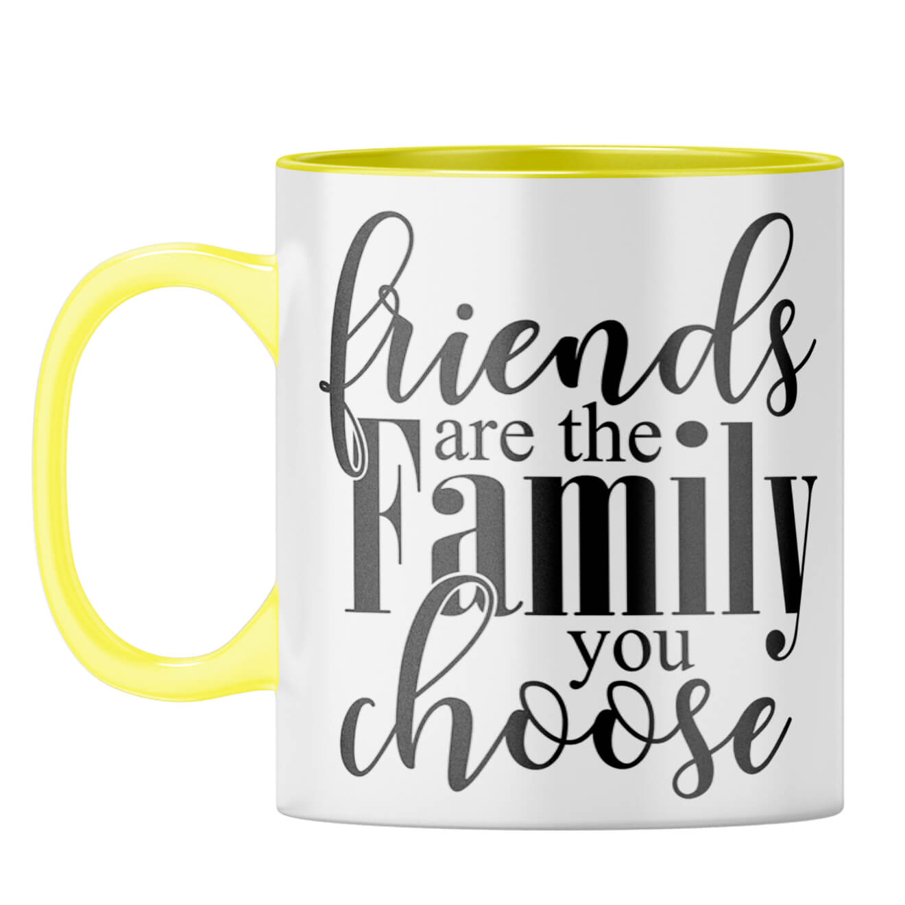 Friends Are Family Coffee Mug Yellow