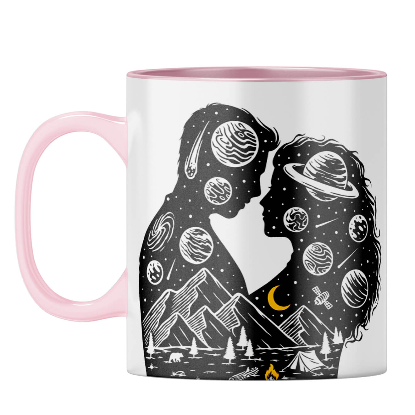 Gift for Aventurous Couples Coffee Mug Pink