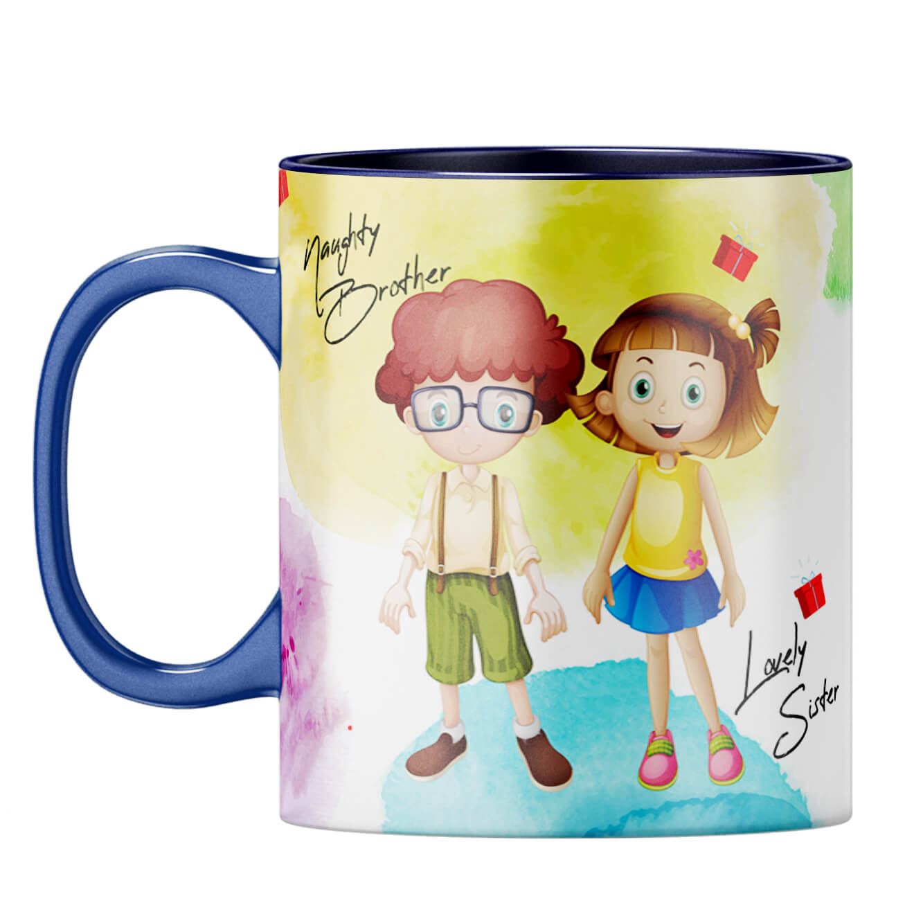 Gift for Brother Sister Coffee Mug Dark Blue