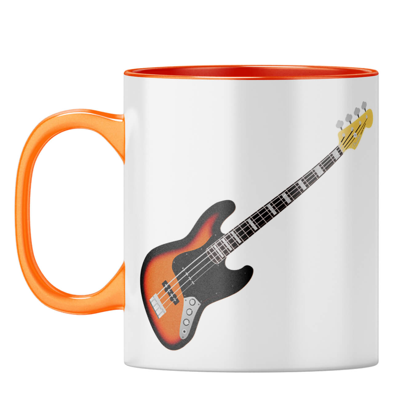 Gift for Guitar Lover Coffee Mug Orange
