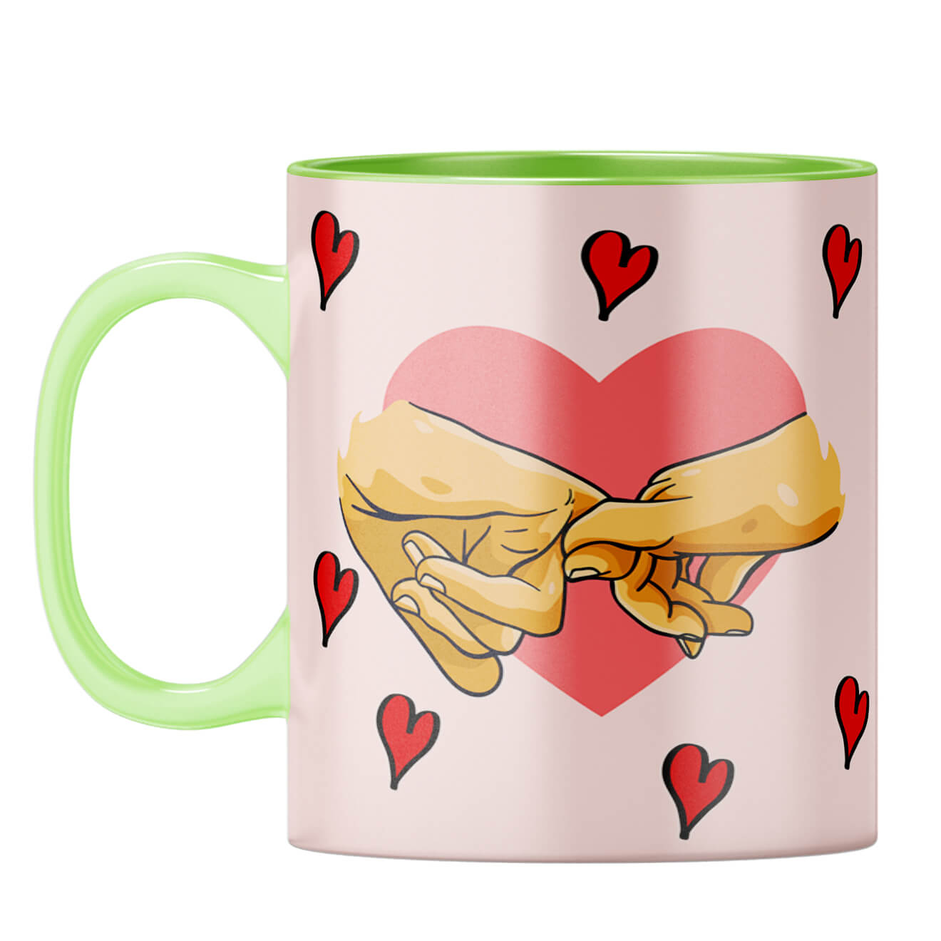 Gift for Romantic Couples Coffee Mug Light Green
