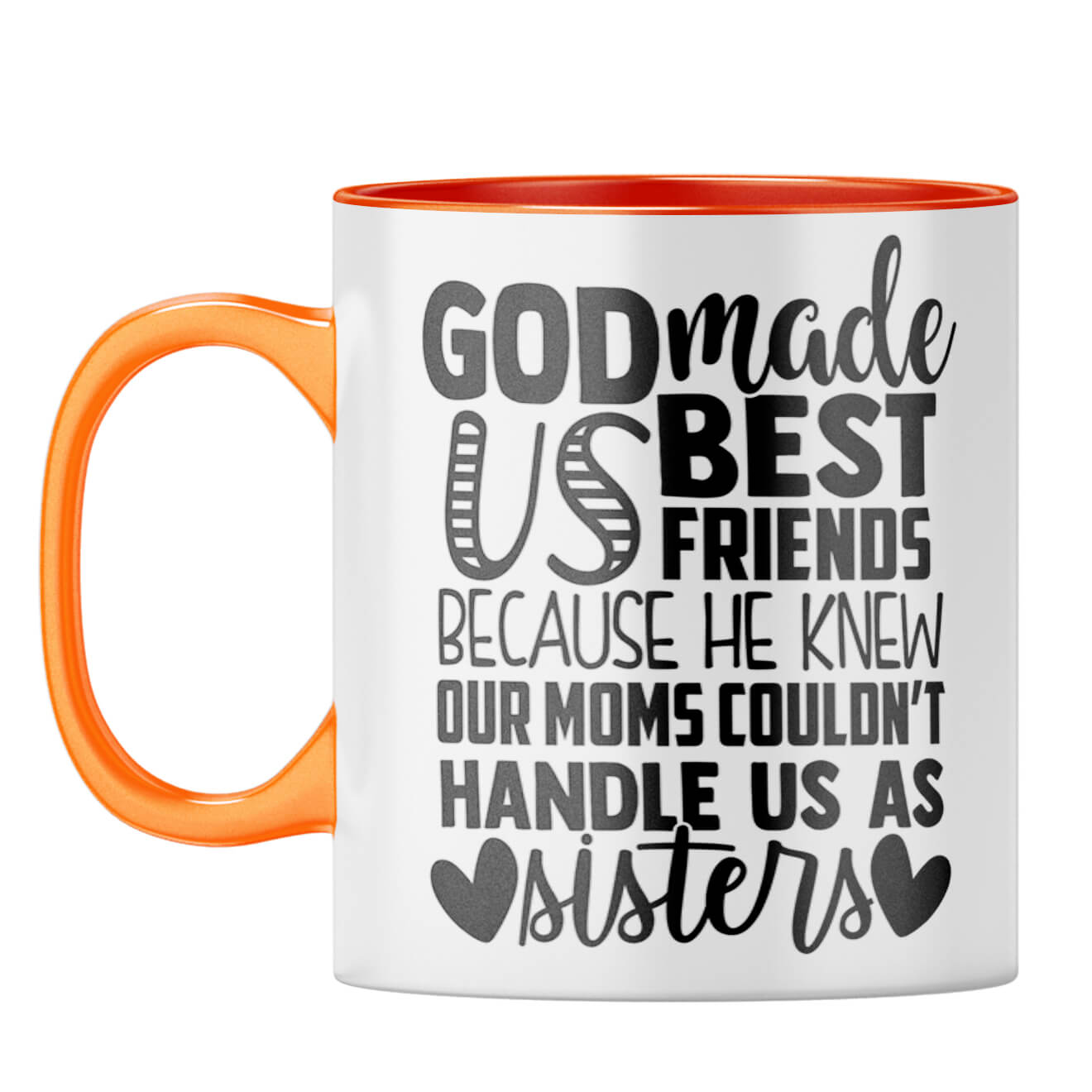 God Made Us Best Friends Coffee Mug Orange