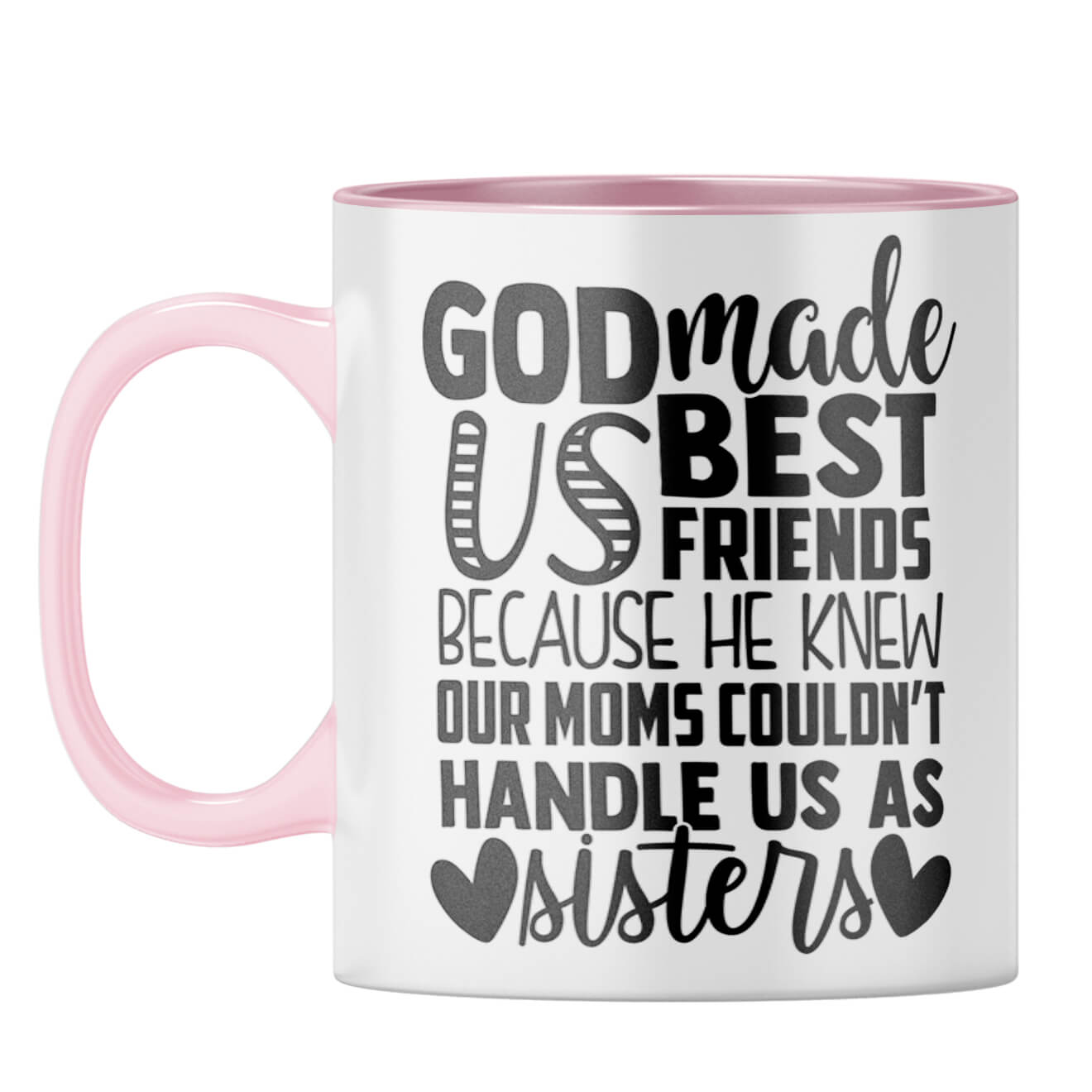God Made Us Best Friends Coffee Mug Pink
