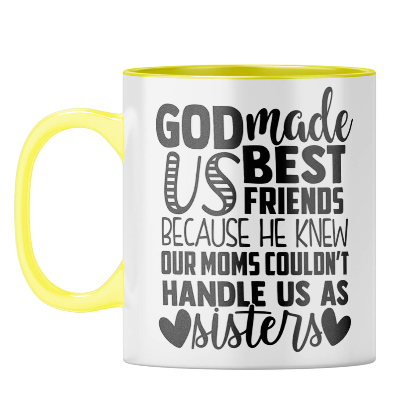 God Made Us Best Friends Coffee Mug Yellow