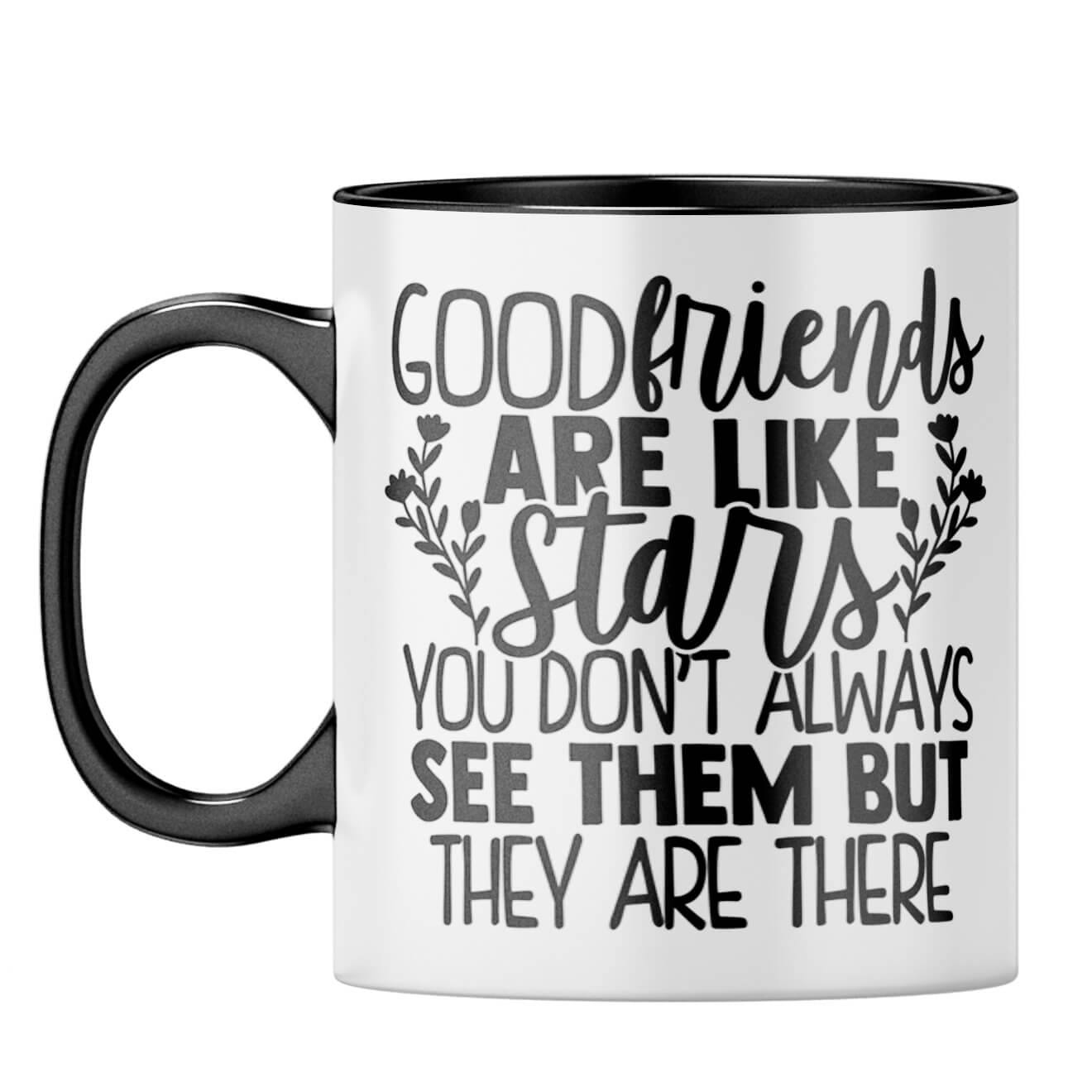 Good Friends Are Like Stars Coffee Mug Black