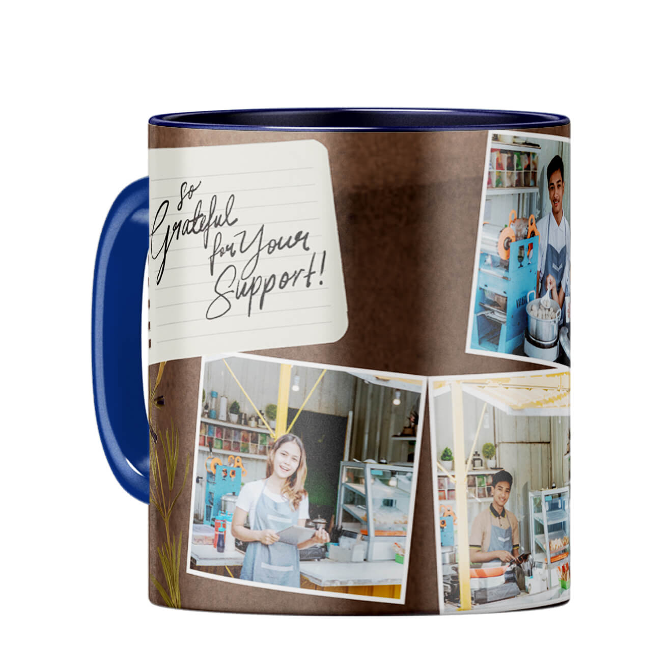 Grateful for Support Coffee Mug Dark Blue