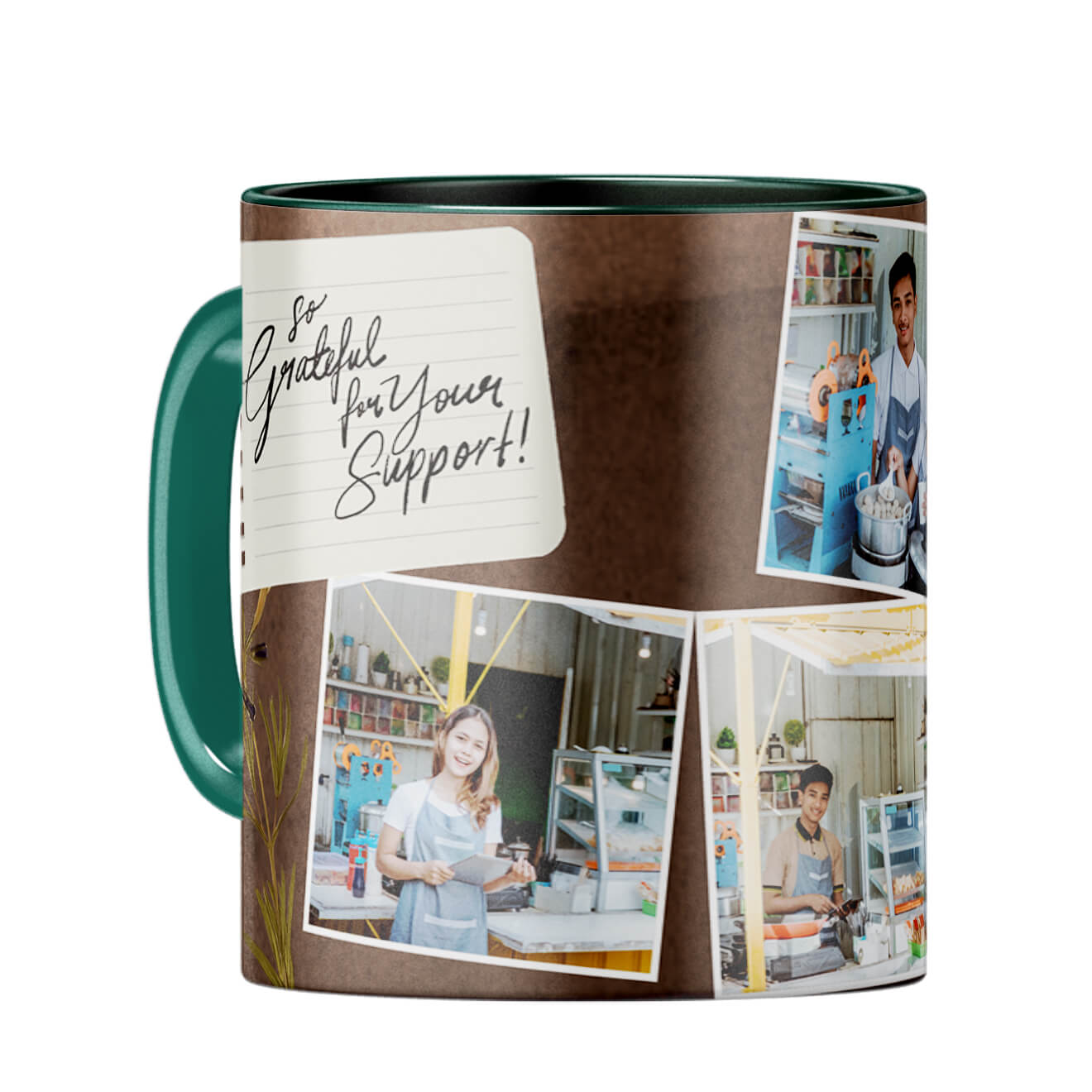 Grateful for Support Coffee Mug Dark Green