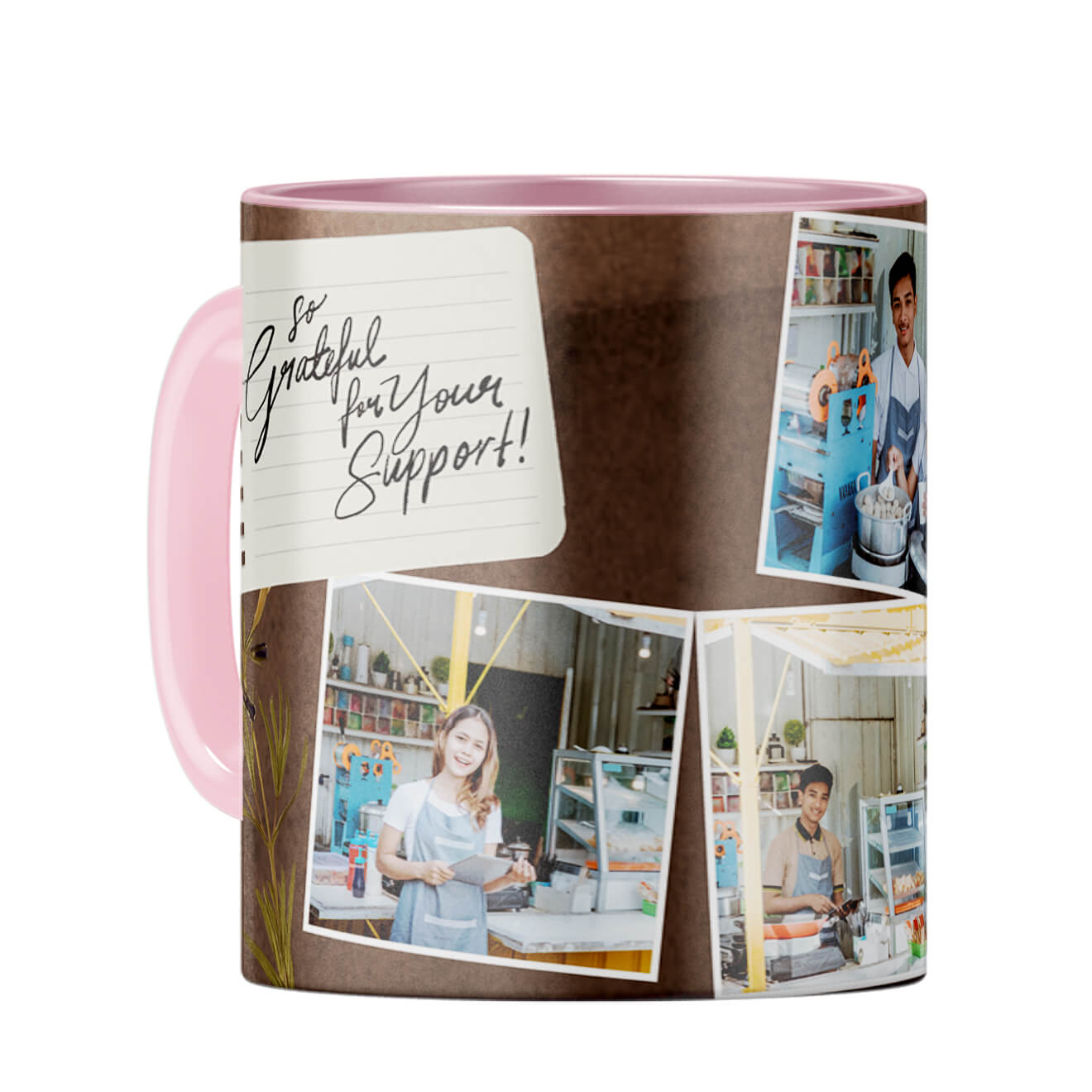 Grateful for Support Coffee Mug Pink