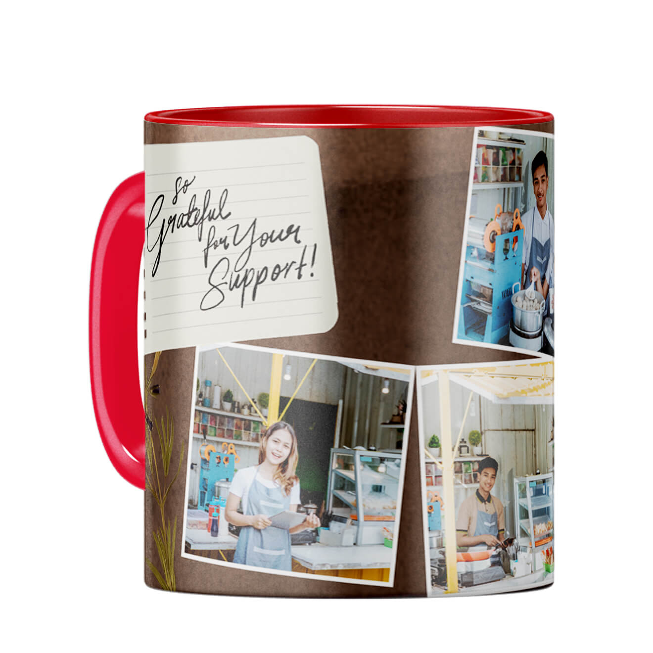 Grateful for Support Coffee Mug Red
