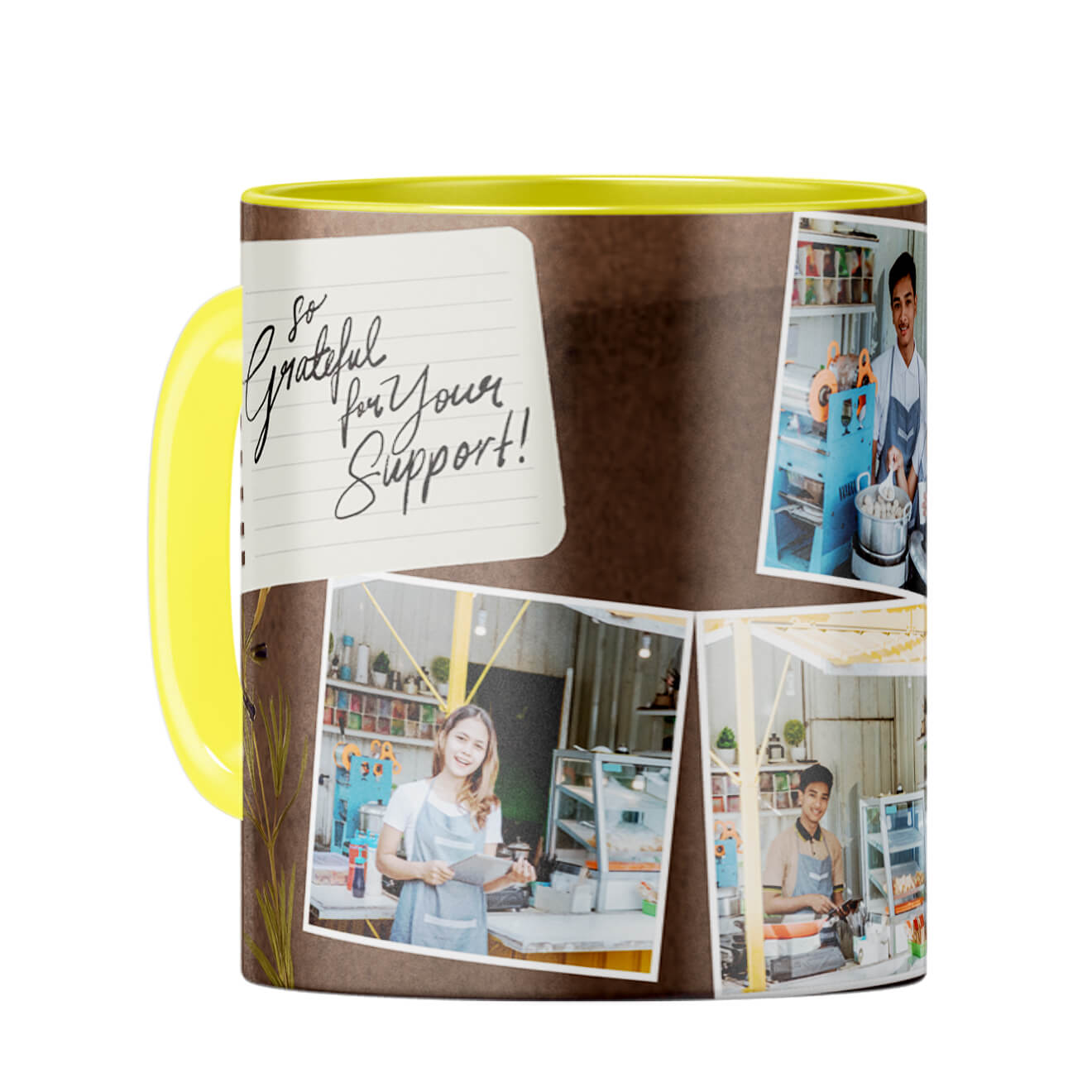 Grateful for Support Coffee Mug Yellow