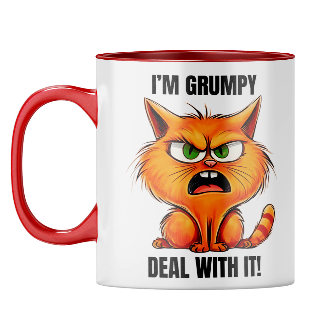 Grumpy Coffee Mug Red