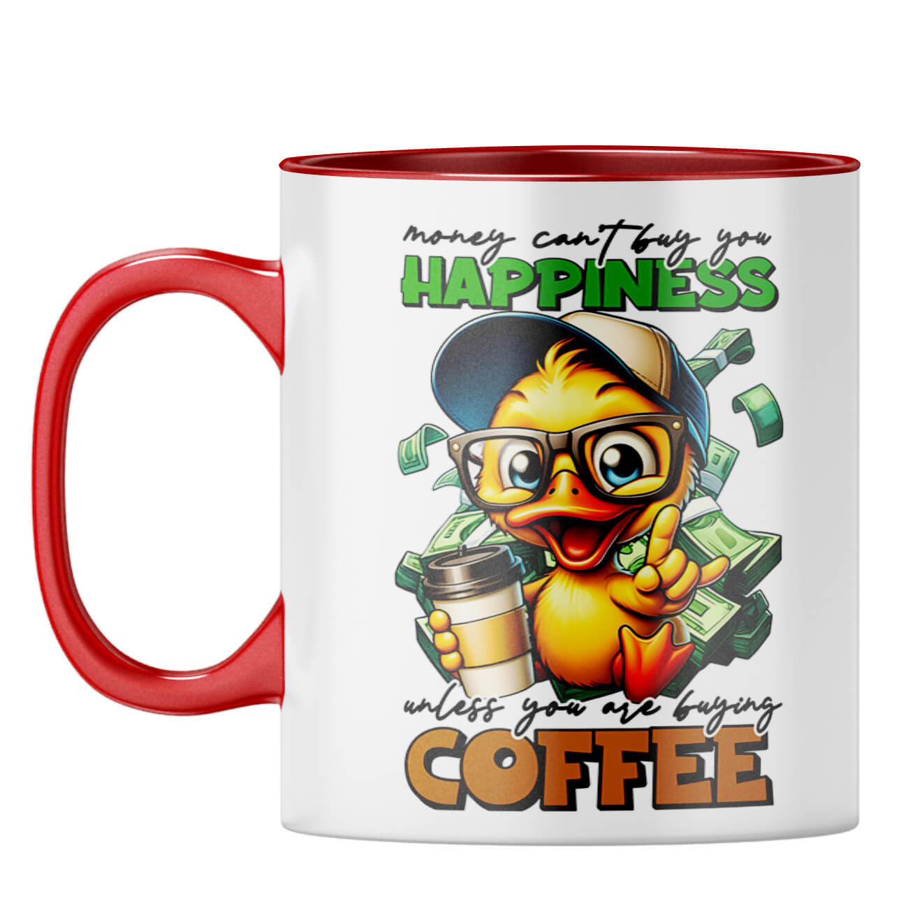Happiness is Coffee Coffee Mug Red