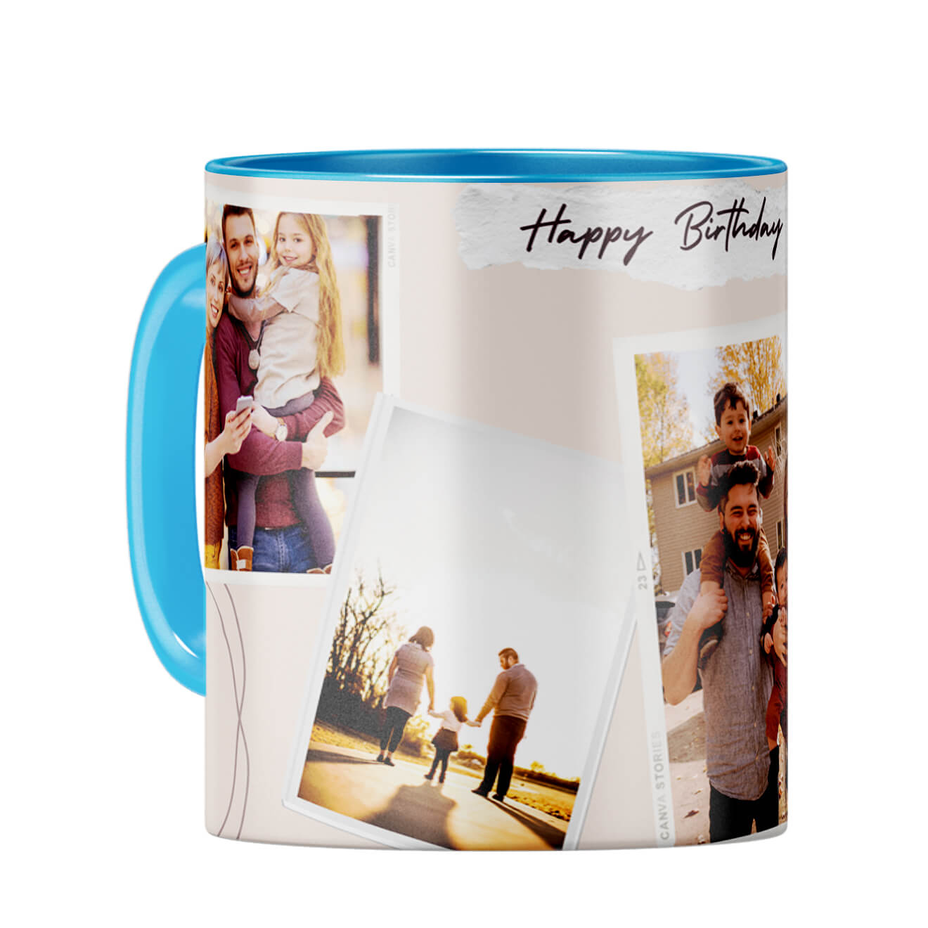 Happy Birthday Dear Coffee Mug Light Blue