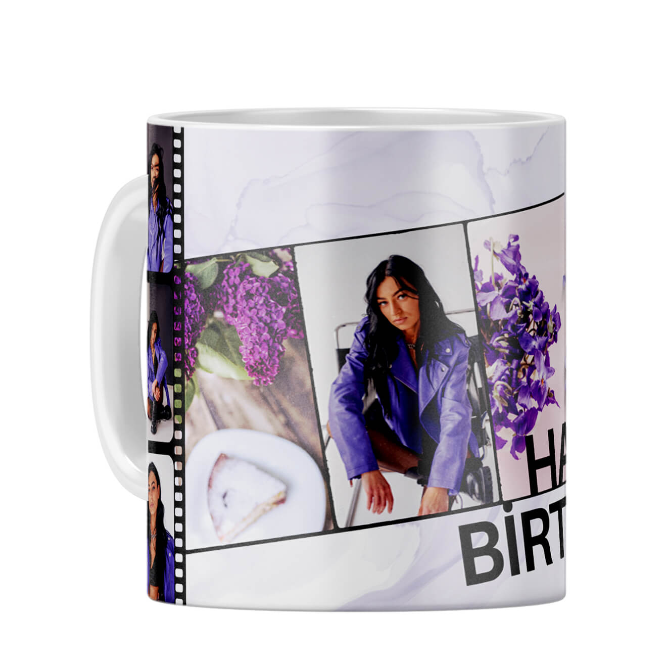 Happy Birthday Photo Collage Coffee Mug White