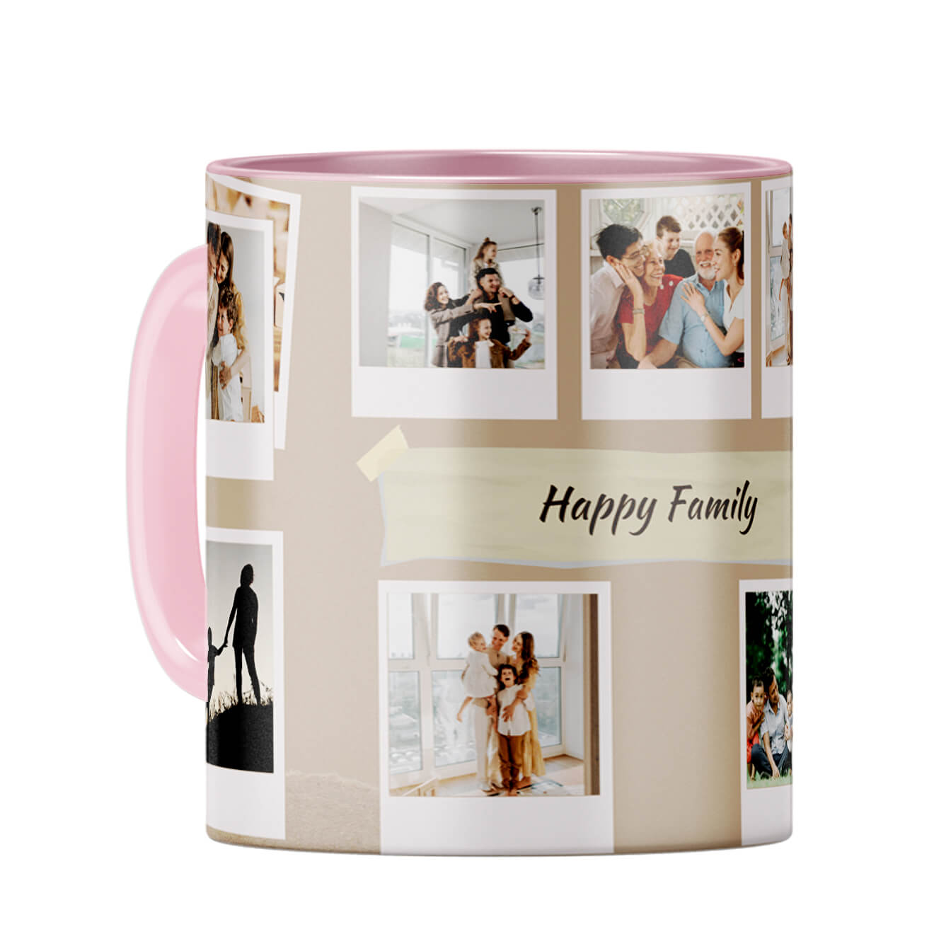 Happy Family Coffee Mug Pink