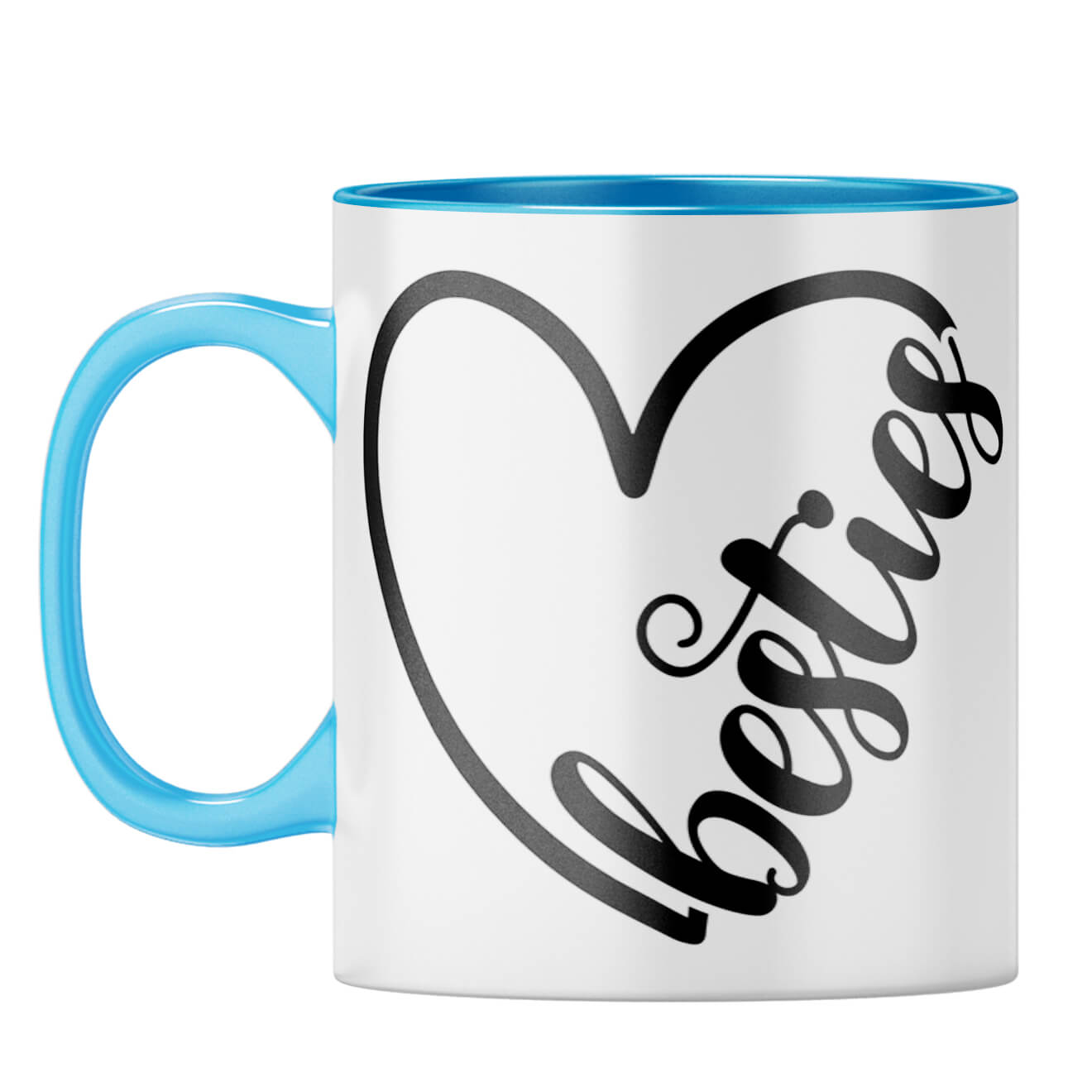 Heart Besties Coffee Mug Light Blue
