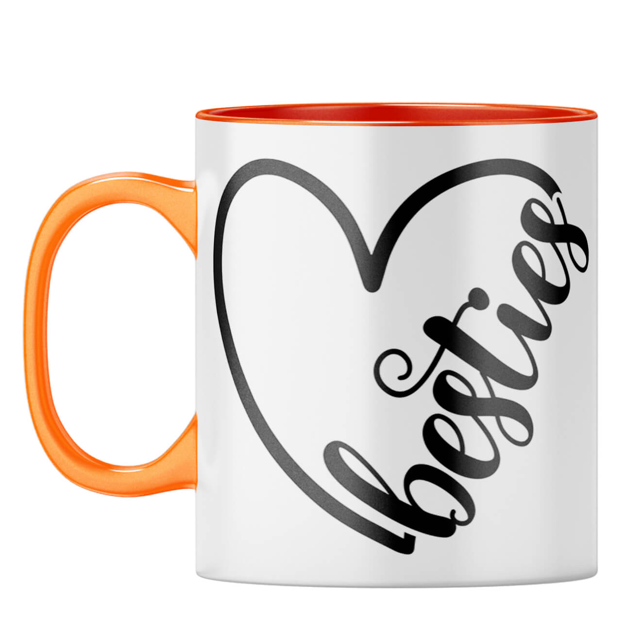 Heart Besties Coffee Mug Orange