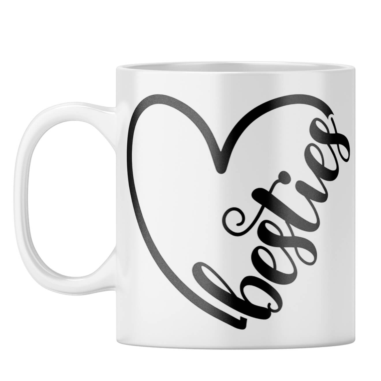 Heart Besties Coffee Mug White