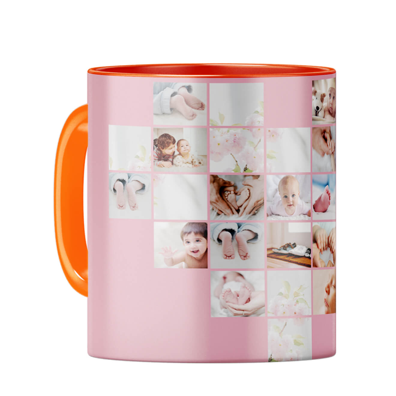 Heart Collage Coffee Mug Orange